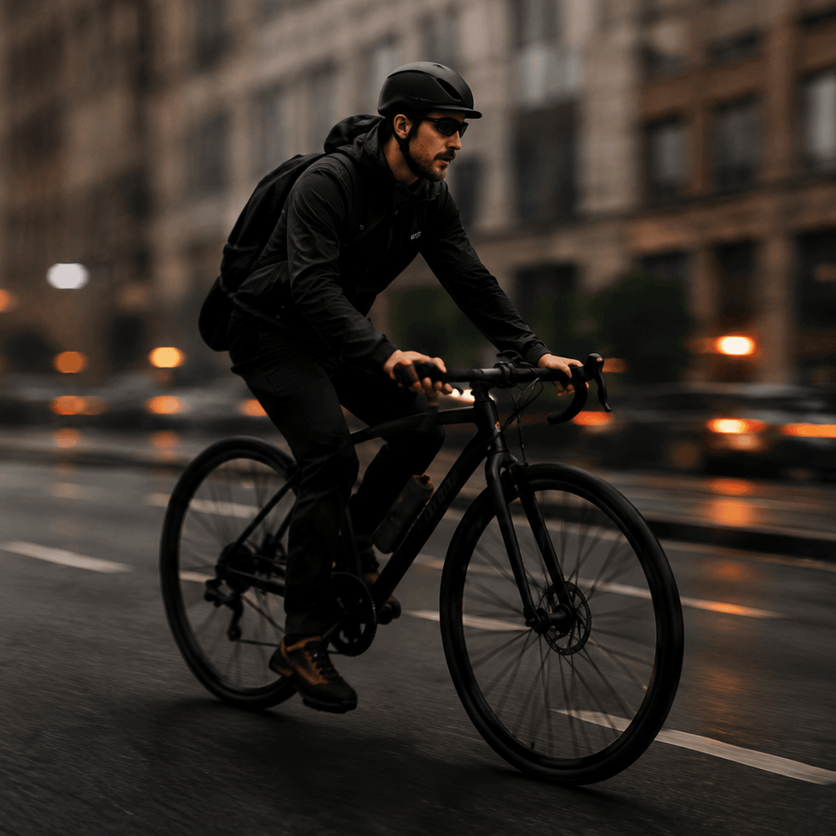 Cyclist riding with BICEEK Findhoo 200 concealed in the bicycle handlebar